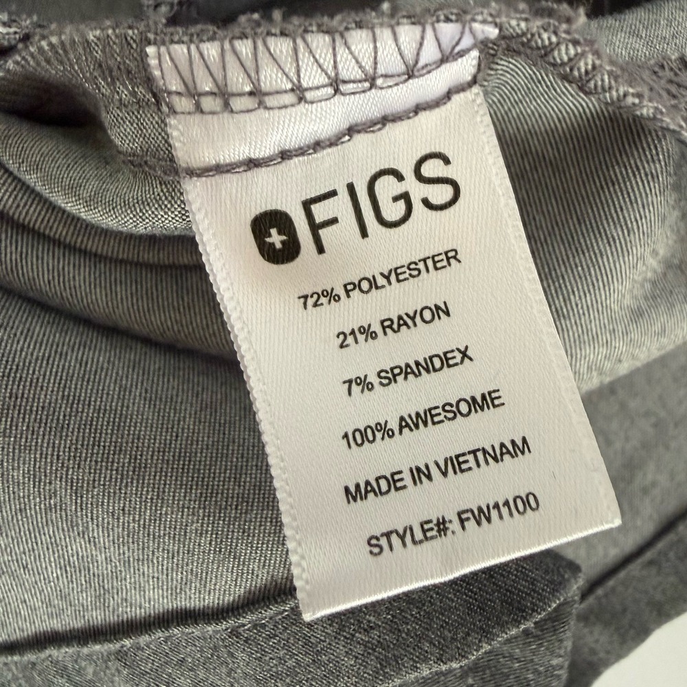 Figs Casma Three Pocket Scrub Top Women's XS Gray Medical Massage - Picture 8 of 8